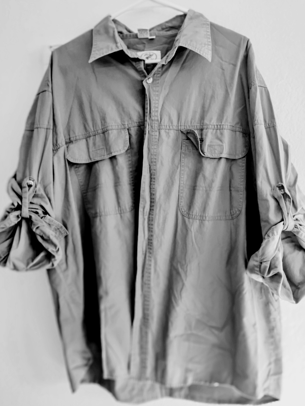 Vintage L.L. Bean Men's Casual Button-Down Shirt in Olive Green